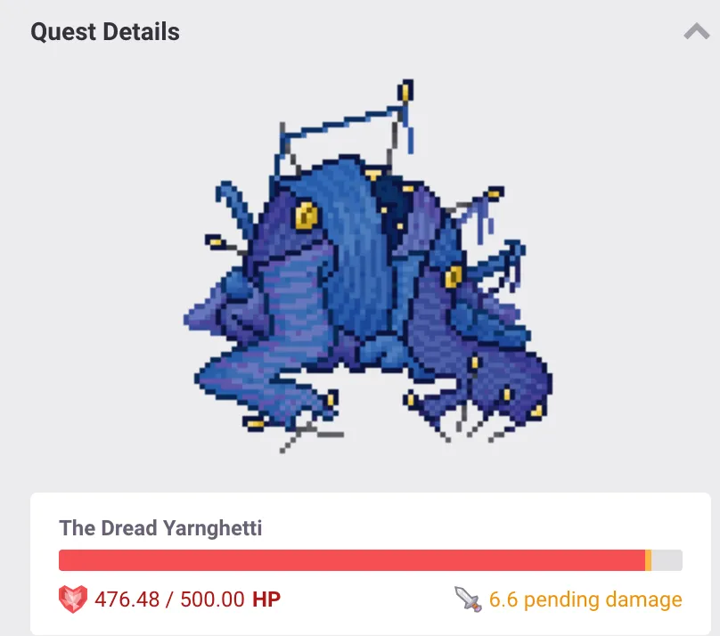 a boss in habitica, yarnghetti